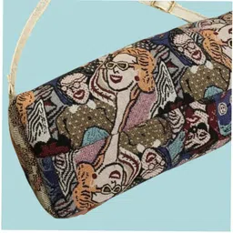 fxr fxrainbow Maroon, Multicolor Women Sling Bag Jute Multicolour Sling Bag with Detachable Strap image 4