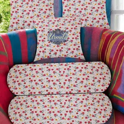 urmila creation Microfibre Bolster Pack of 5 Floral Combo Set of 3 Cushion And 2-picture-38