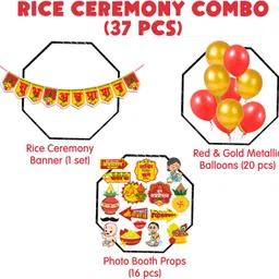 zyozi Annaprashan Decoration Items - Banner, Balloons & Photo Booth (Pack Of 37) image 2