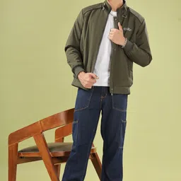 dollar Men Solid Bomber Jacket image 3
