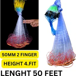yashnet 2 FINGER 45MM 50FT LONG LENTGH 4FT HEIGHT Aquarium Fish Net-picture-18