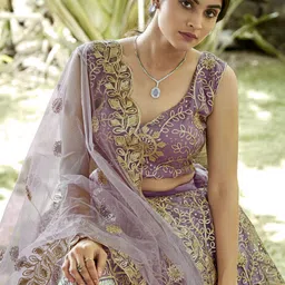 fashion filament – live your fashion Embroidered Semi Stitched Lehenga Choli image 4