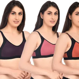 ashmiras Pack of 3 Women Sports Non Padded Bra-picture-11