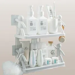 shreejee Self Adhesivecute Floating Shelves Wall Shelf for Home, Office & Kitchen X2.113 Plastic Wall Shelf image 2