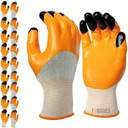 Multipurpose Heavy-Duty Reusable Washable Coated Work Safety Hand Gloves Nitrile, Nylon Safety Gloves-image-50
