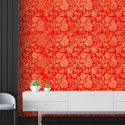 prinix decor Vinyl Floral & Botanical Red Wallpaper image 2