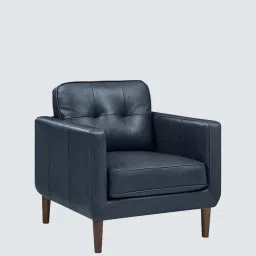 timberly Shlok Leatherette Arm Chair In Blue Colour image 3
