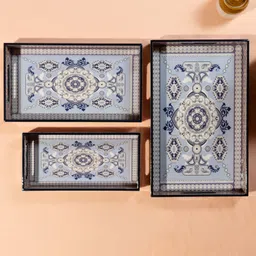 amimashop Wooden Tray set of 3 | Wooden Tray for decoration Tray image 2