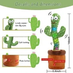 f a s t f r i e n d s Toys Dancing Cactus Toy for Baby Funny Cactus Talking Toy for Baby Kids (Multi image 2