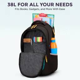 aristocrat Large 38 L Backpack Scholar Casual Backpack for Boys & Girls with 3 Compartments, Side Bottle Pocket image 4