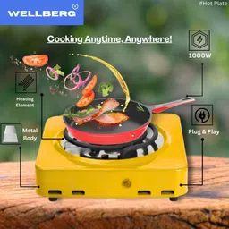 wellberg Compact Square Electric Heating Plate for Home Hostel Travel & Emergency Cooking Electric Cooking Heater image 2