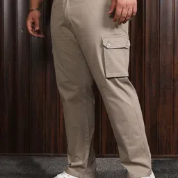 bigbanana Men Regular Fit Grey Pure Cotton Trousers image 2