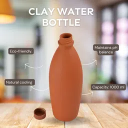 vsudhev Vaghbhatt Clay Water Bottle For All (Pack Of 2) 1000 ml Water Bottles image 4
