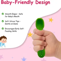 adore SILICA -The Trainer Silicon Weaning Feeding Spoon Set- Pack of 2 - Silicon image 5