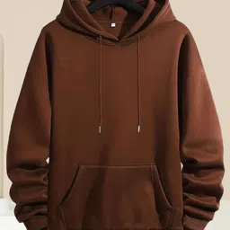 imsa moda Men Full Sleeve Solid Hooded Sweatshirt image 3