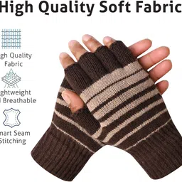 desoria Striped Winter Women Gloves image 3