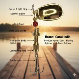 coral india Spinner Bait Brass Fishing Lure image 2