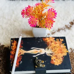 nizam handiicraft Fire girl Printed Diary Notebook With Lock Clasp For Gift/Office A5 Diary 200 200 Pages image 3