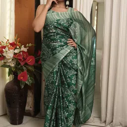 mirchi fashion Printed, Floral Print Daily Wear Chiffon, Georgette Saree-picture-37