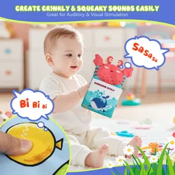 serplex 3D Hand Puppet Cloth Book Toys for Babies 6 to 12 Months Montessori Sensory Book image 2