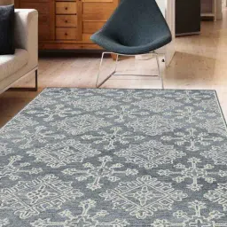 Grey Persian Wool And Viscose 4 ft x 6 ft Hand Tufted Carpet by Saraswati Global-image-61