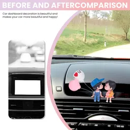 ortiza Cute Resin Couple Car Ornament for Dashboard Home and Office Decor Gift Decorative Showpiece - 4 cm image 4