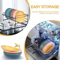 yanci 23 cm Large Plastic Plates, Unbreakable and Reusable Light Weight Dinner Plates Dinner Plate image 4