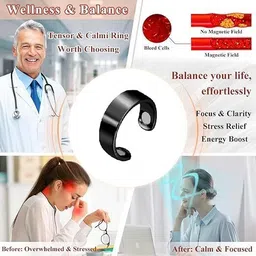Shreeyogi Blood Sugar Control Ring Adjustable Magnetic Therapy Ring Black 01 Bp Monitor Adapter image 3
