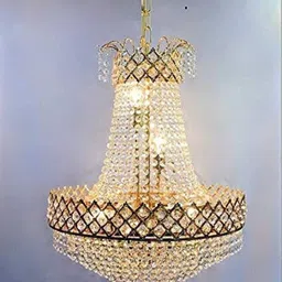 yavik Chandelier crystal 480MM Gold polish big size jhumar for all purposes Chandelier Ceiling Lamp image 5