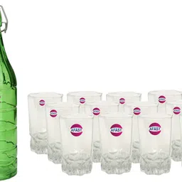 Serving Lemon Set Of Bottle And 12 Glass, 1 Ltr-X98 Jug Bottle Glass Set-image-49