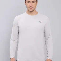 technosport Men Solid Round Neck Polyester Grey T-Shirt image 5