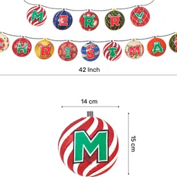 the decor queen Merry Christmas Ball design Decoration Banner for Home, Office, Party & Events Banner image 2