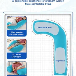 linenovation Microfibre Solid Pregnancy Pillow Pack of 1 image 4