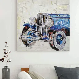 art street Multicolour Engineered Wood Art Print image 1