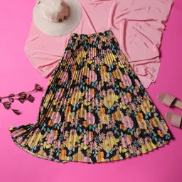 Women Printed A-line Yellow Skirt-image-26