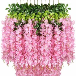 mundeya Artificial Hanging Wisteria Flower Vine Pink Westeria Artificial Flower-picture-12