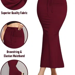 Veehaus Maroon Premium Lycra Saree Petticoat Lycra Blend Petticoat-picture-13