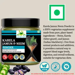 ayur farm Neem Karela Jamun Powder Helps in Sugar Balance | Karela Jamun Powder with Neem image 5