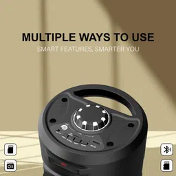 V WORTEX PartyBox with 10hours play time BT AUX RGB Light karaoke mic 20 W Bluetooth Speaker image 4