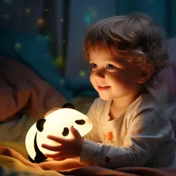 jinzs Cute Panda Silicon Night Lamp USB Rechargeable 7 Color Changing For Kids-367 Smart Sensor Light-picture-27