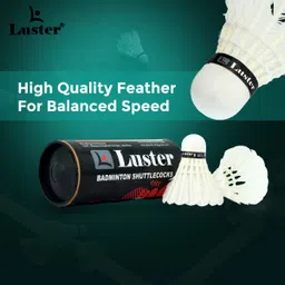 luster Badmintion Shuttle Cork, Feather Shuttle Cork Feather Shuttle - White image 5