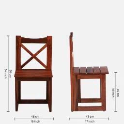 woodsworth from pepperfry Orlova Sheesham Wood 4 Seater Folding Dining Set In Honey Oak Finish image 4