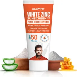 elemnt sports science Sunscreen - SPF 50 PA+++ White Zinc Sunscreen 360 - Zinc Oxide Sunscreen for Cricketers & Athletes-picture-14