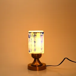 afast Stylish Table Lamp With Decorated Glass Shade, Round, LED Compatible,(Pack Of 4) Table Lamp image 5