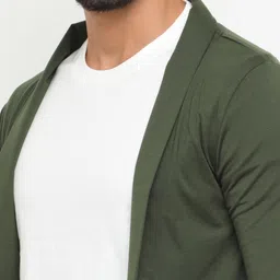 trendolo Men Kimono Style Full Sleeve Green Shrug image 4