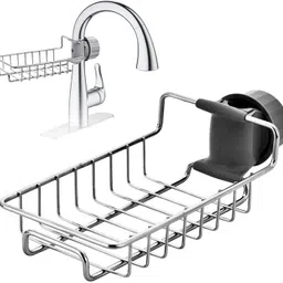 uratech Stainless Steel Sink Caddy Organizer,Tap Organiser Clip Storage Rack Stainless Steel Wall Shelf-picture-38