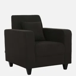 woodsworth from pepperfry Alba Fabric 1 Seater Sofa In Chestnut Brown Colour image 4