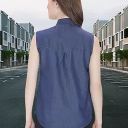 houseofcommon Women Regular Fit Solid Button Down Collar Casual Shirt image 2