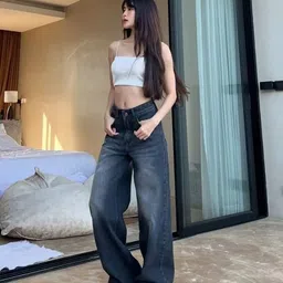 ristey Women Relaxed Fit High Rise Black Jeans image 3