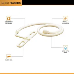 ruhe PTMT Toilet Bidet Or Jet Hands-Free Spray Flat Nozzle, 1 Meter Heavy PVC Hose Flush Valve Faucet image 3